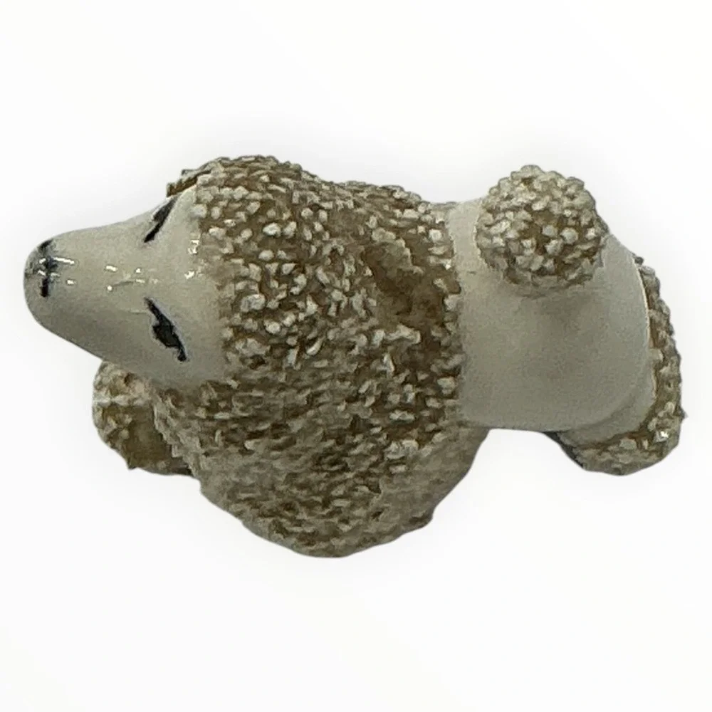 Vintage Porcelain Spaghetti‎ Poodle Dog Figurine Minature White
